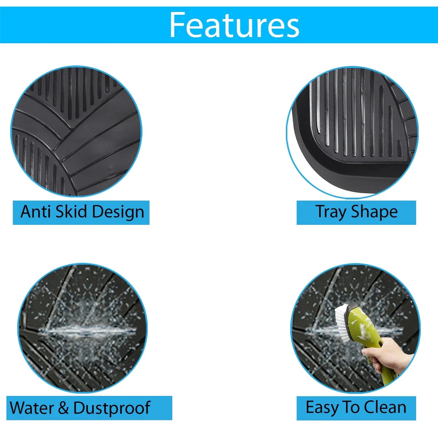 Premium PVC Rubber Floor Mats | Universal Fit